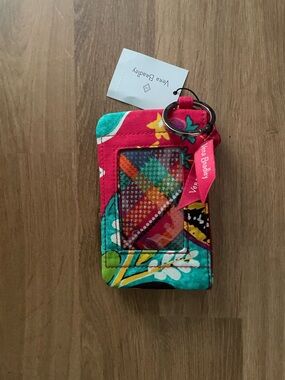 Vera Bradley Zip ID Case in Pink, Teal & Yellow Floral
